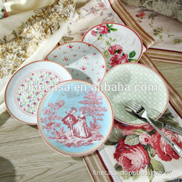 8 Inches Fine New Bone China Floral Plate set of 4 in Gift Box